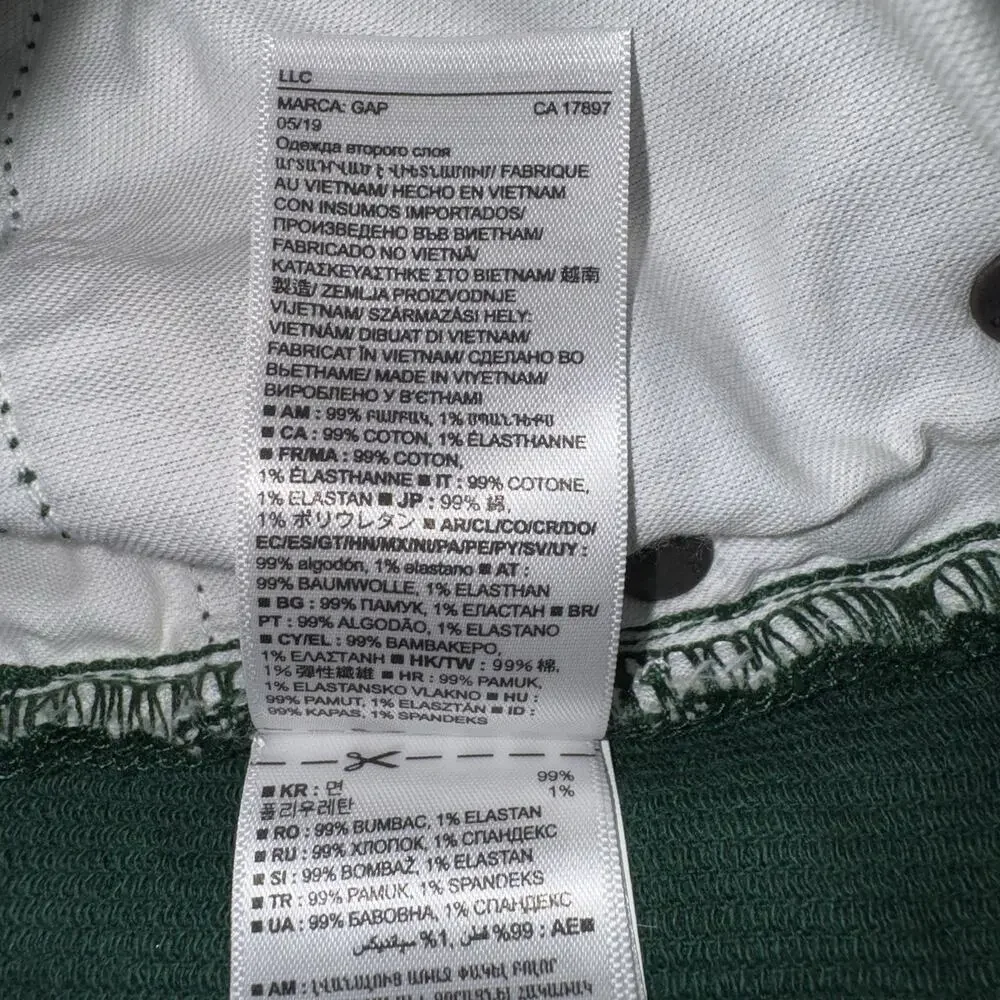 NWT GAP Kids Boys 10 Reg Stretch Corduroy Pants Green Soft Washwell Straight Leg